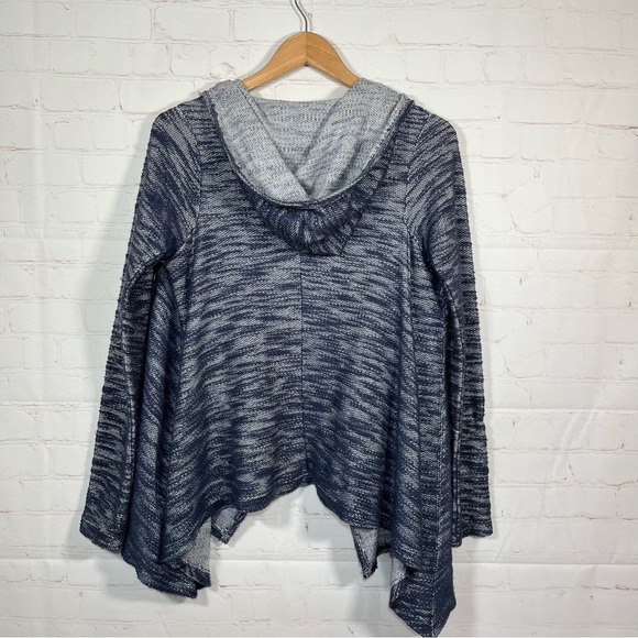 Hollister Hooded OpenCardigan Sweater Womens Size XS Blue Heathered Long Sleeve - Picture 10 of 10
